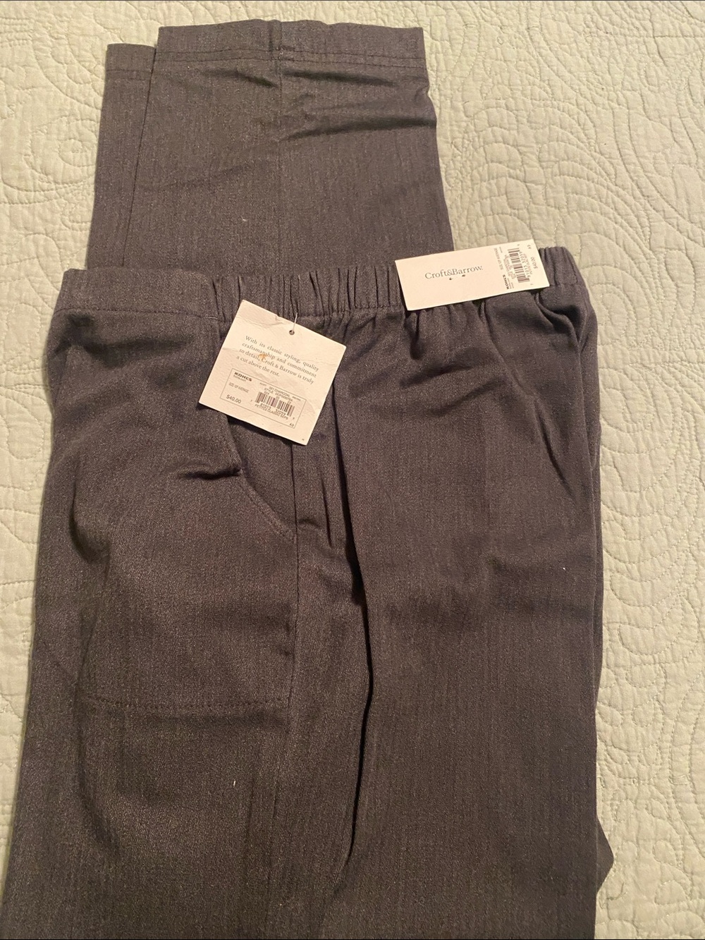 Croft & Barrow Charcoal Pull-On Dress Pants